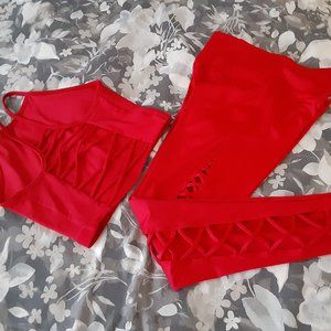 Forever 21 top and legging 2pc set with lattice accent- size xs
